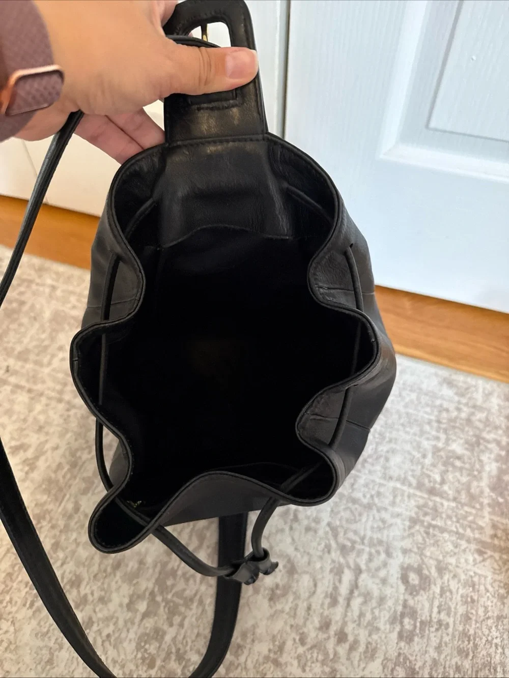 Rare 90’s Vintage Coach Flatiron Black Sling Bag! Backpack Purse 4179